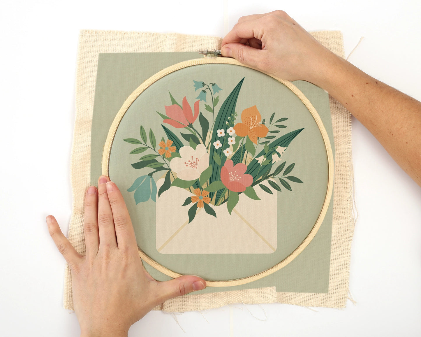 Kit Broderie - Enveloppe fleurie