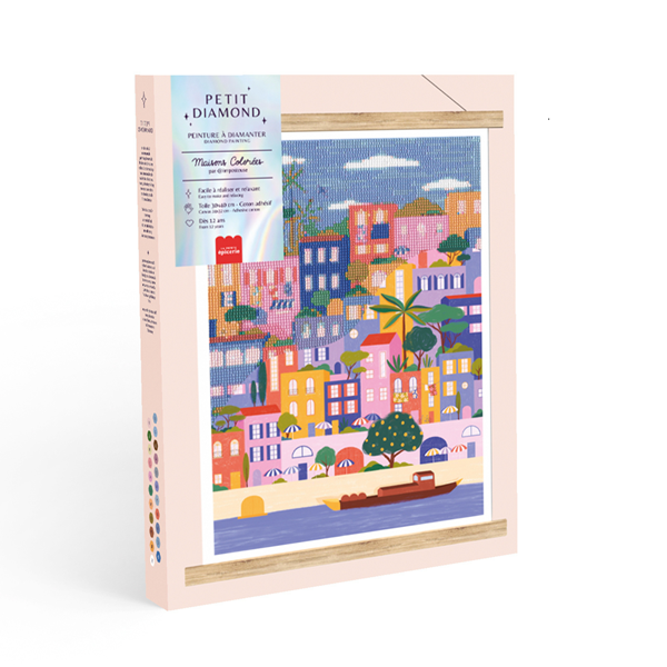 Coffret peinture à diamanter - Maisons colorées