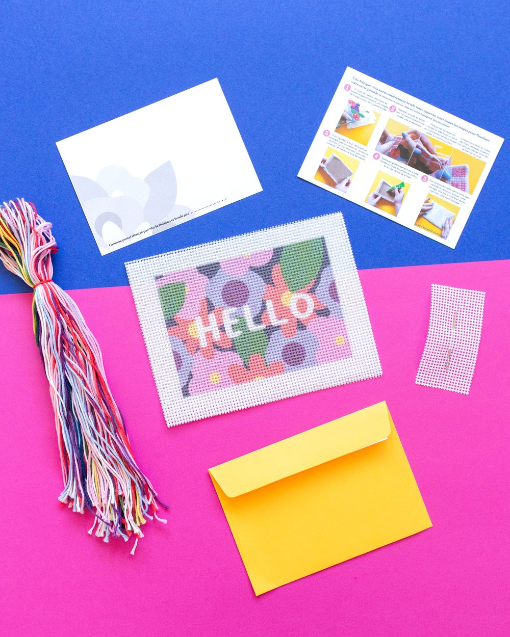 Kit Canevas Postal Hello Flower - Canevas Fatal