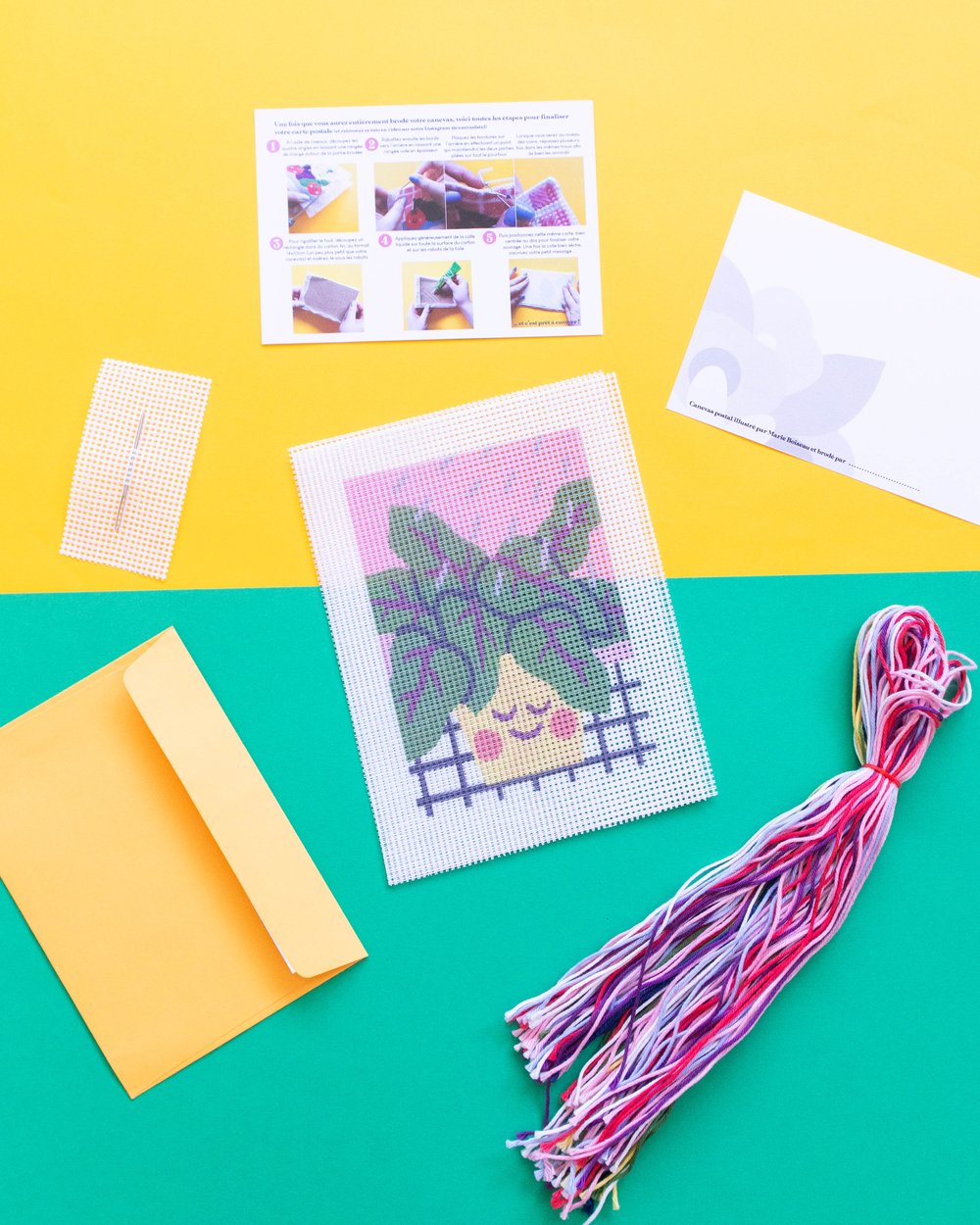 Kit Canevas Postal Merci pour les plantes - Canevas Fatal