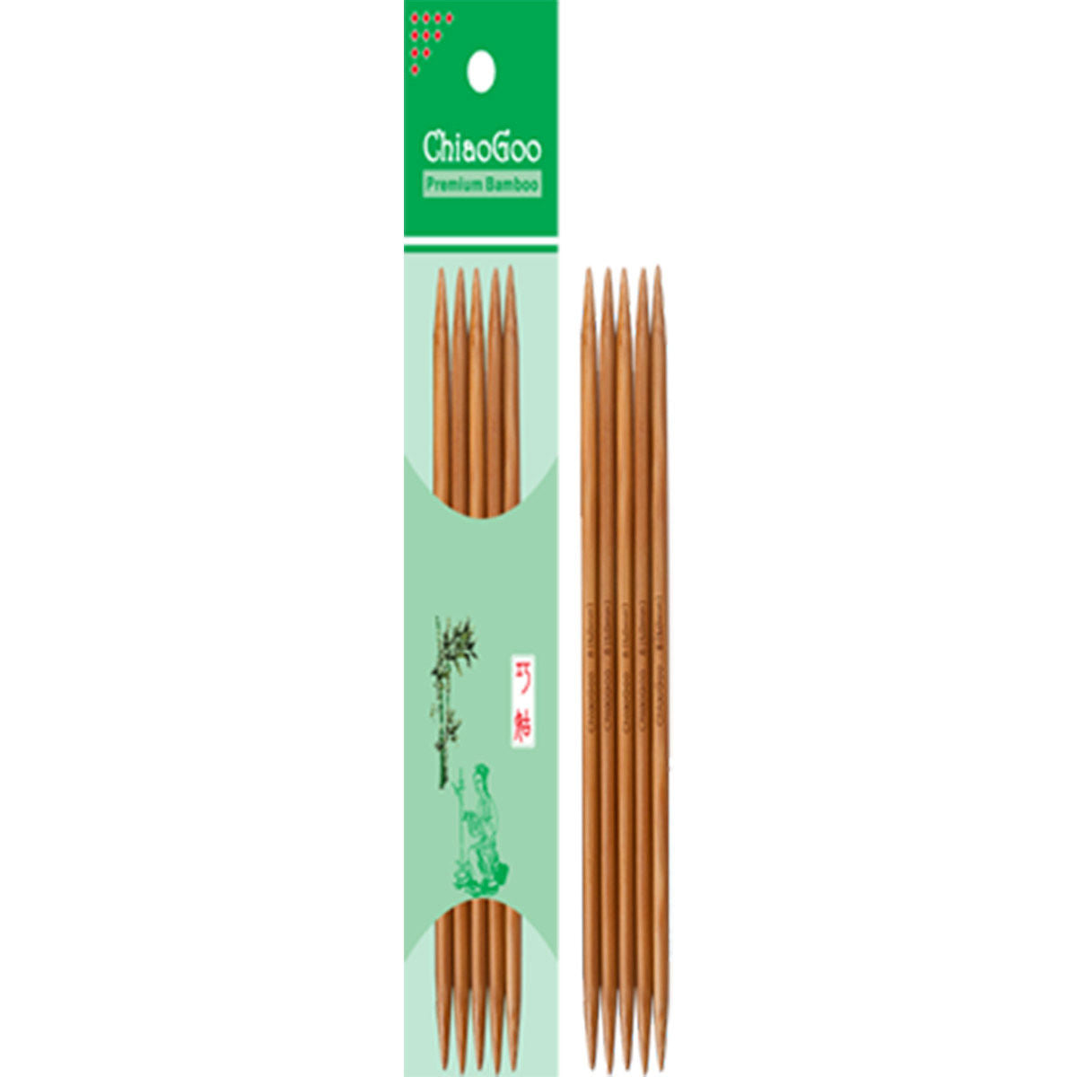 Aiguilles Double-pointes Bambou Patina 15cm - Chiaogoo