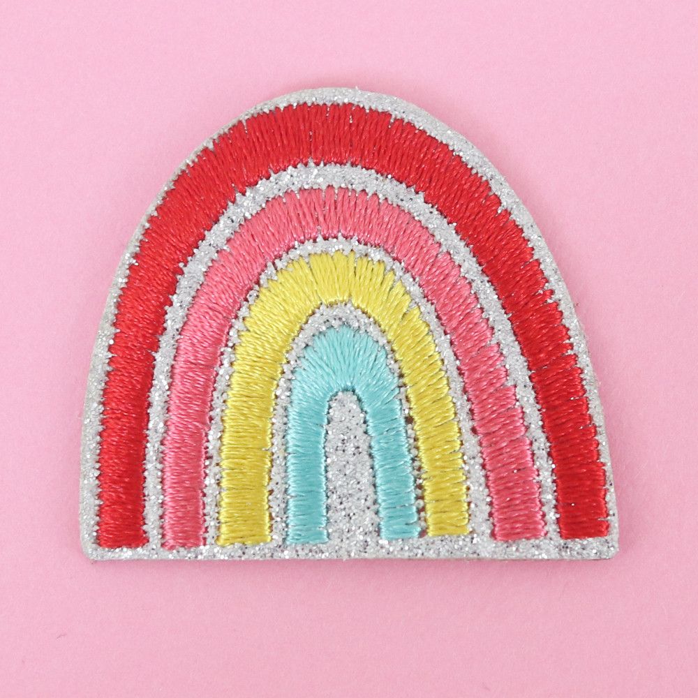 Ecusson thermocollant à paillettes - Arc en ciel