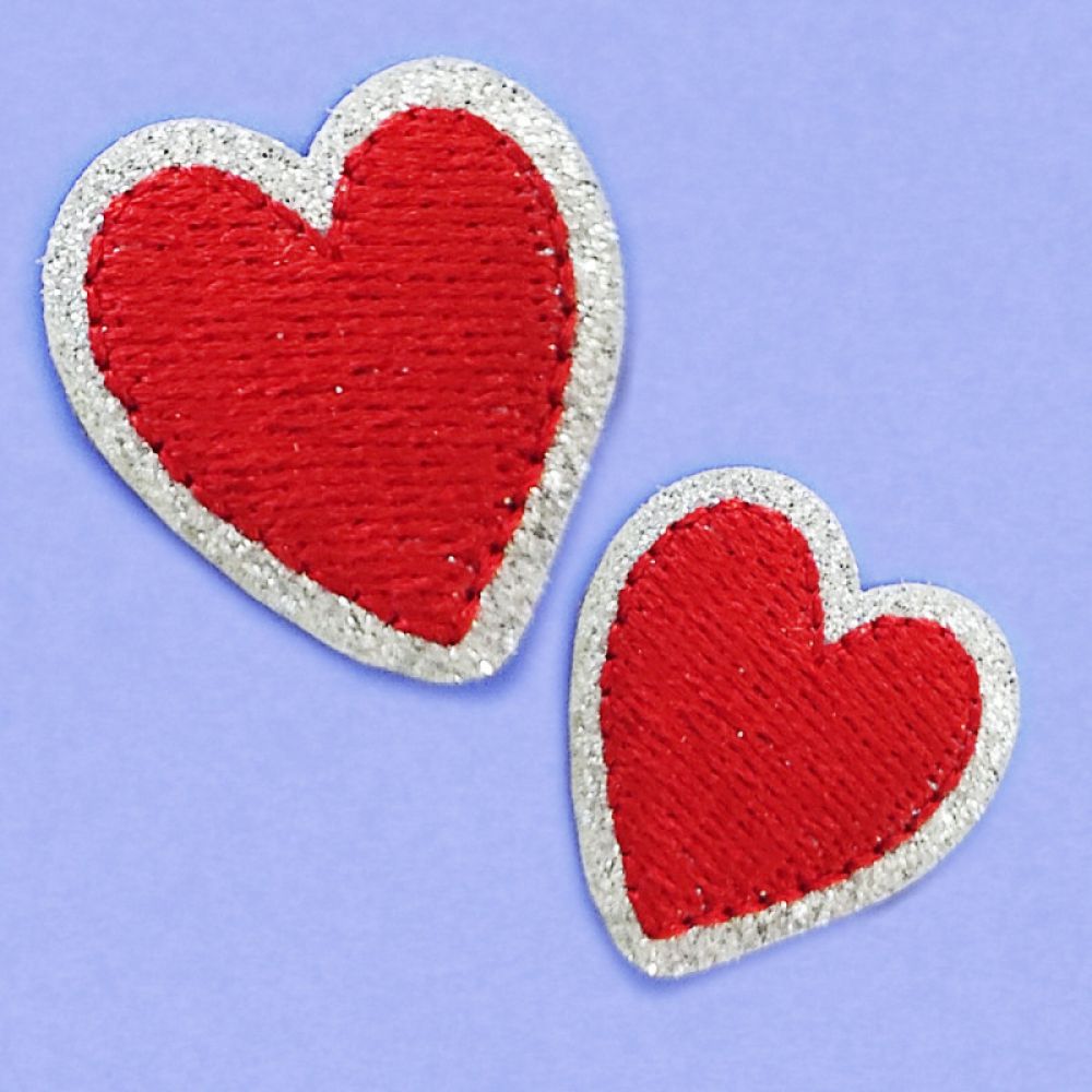 Ecusson thermocollant à paillettes - Cœurs