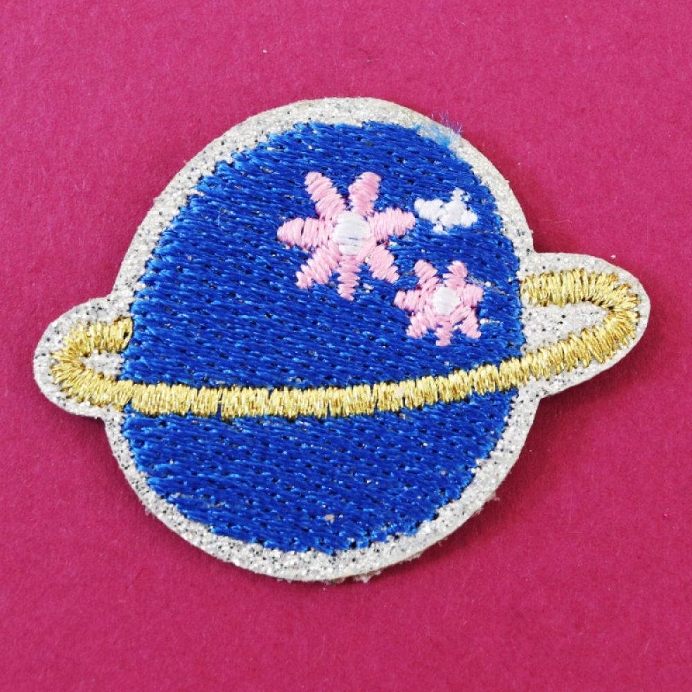 Ecusson thermocollant à paillettes - Planète