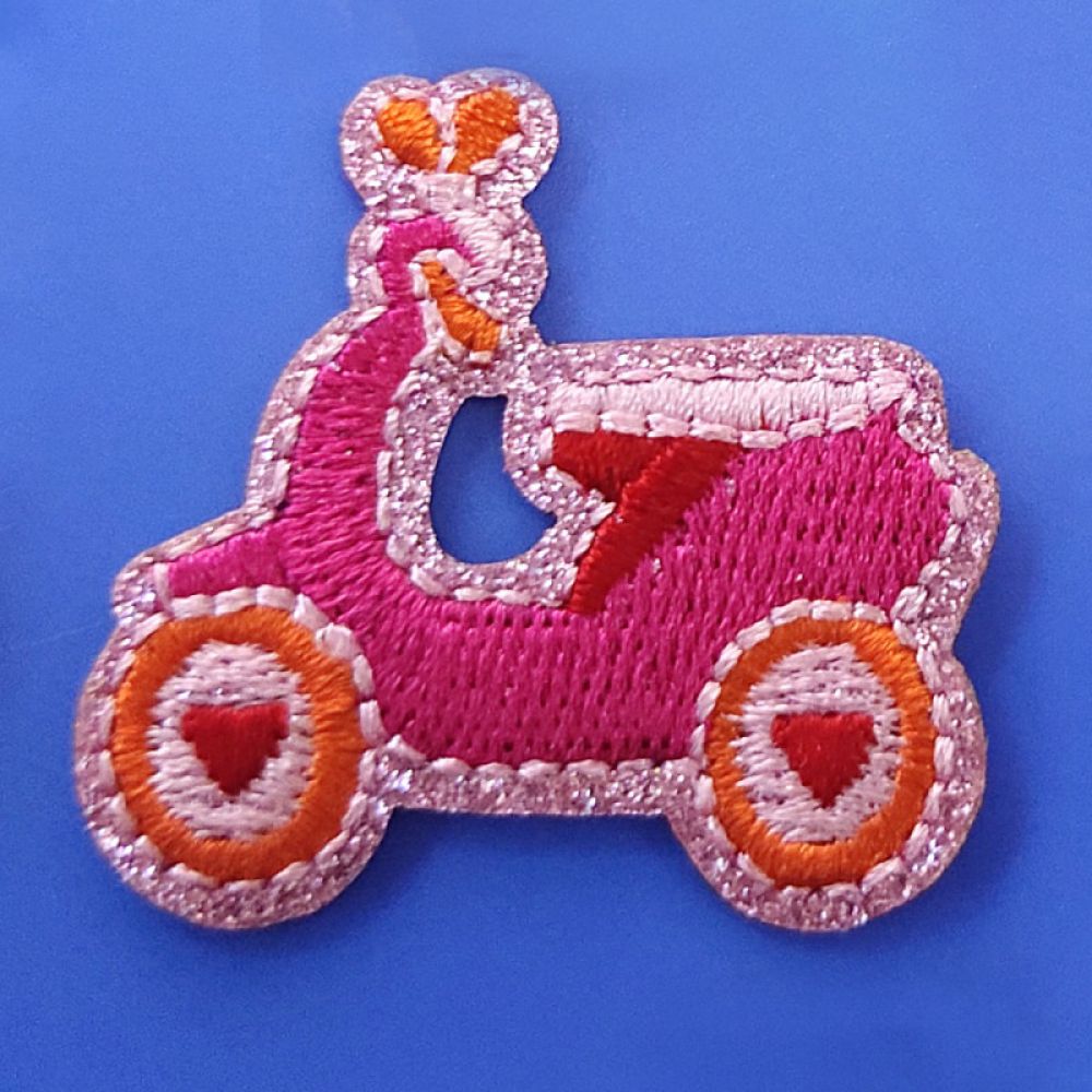 Ecusson thermocollant à paillettes - Vespa Rose
