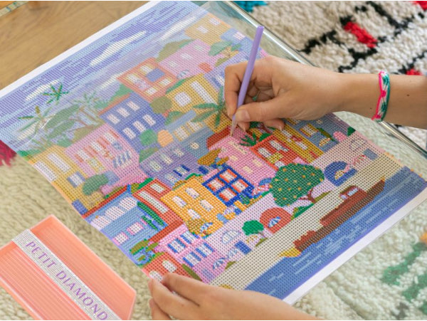 Coffret peinture à diamanter - Maisons colorées