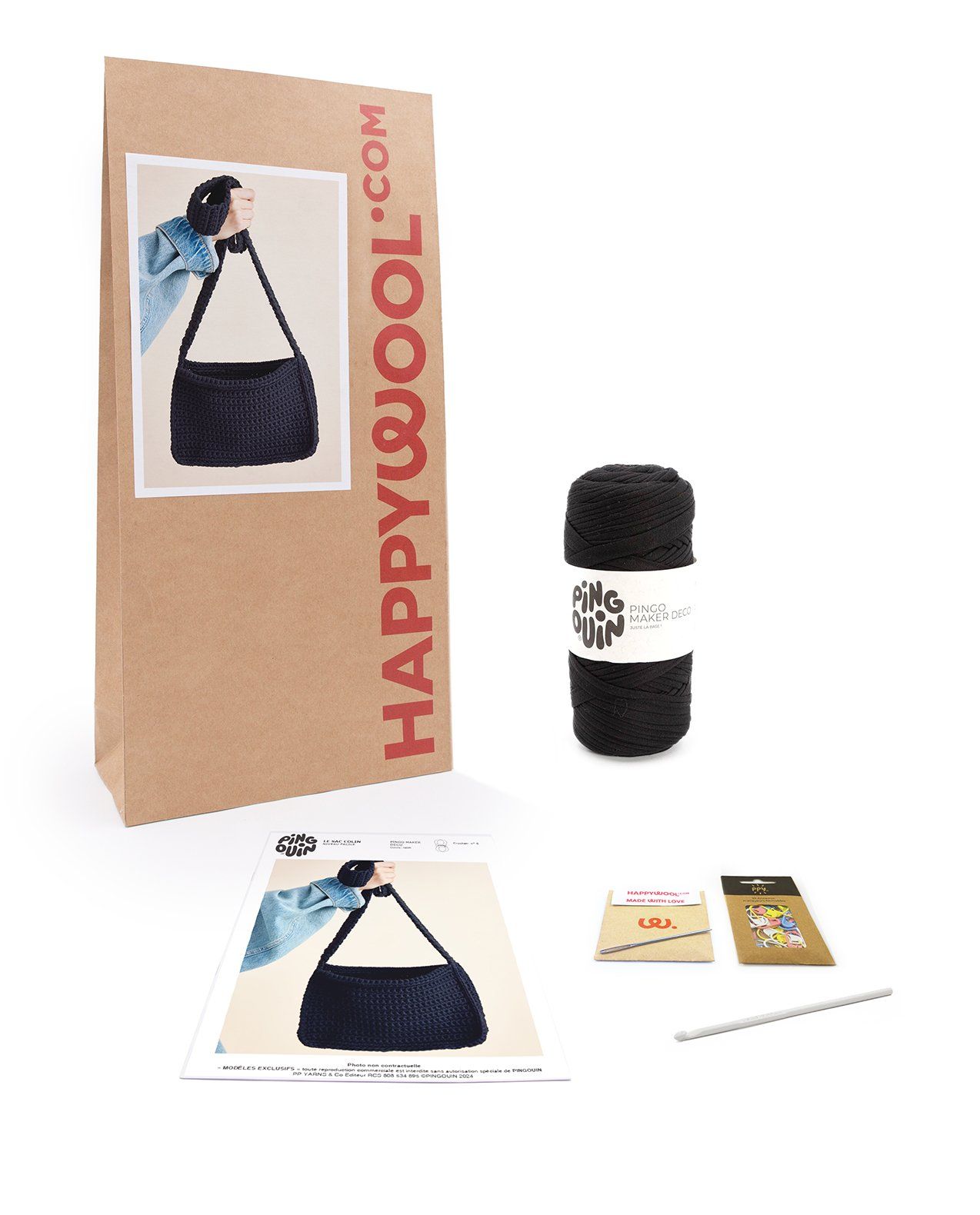 Kit Crochet Sac Colin - Noir