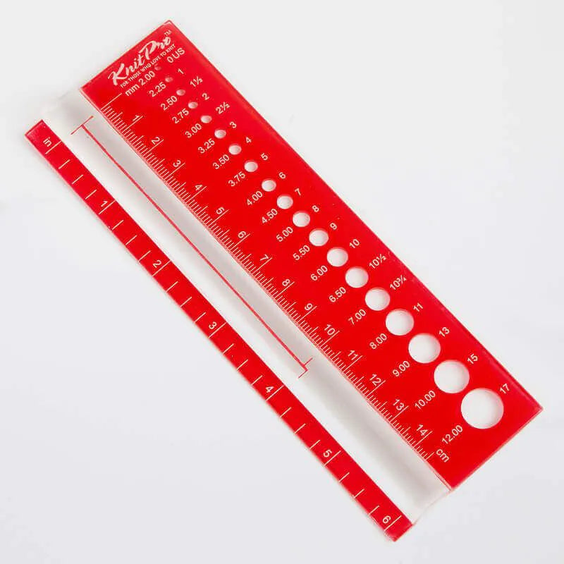 Règle et jauge d’aiguilles Rouge – Knit Pro