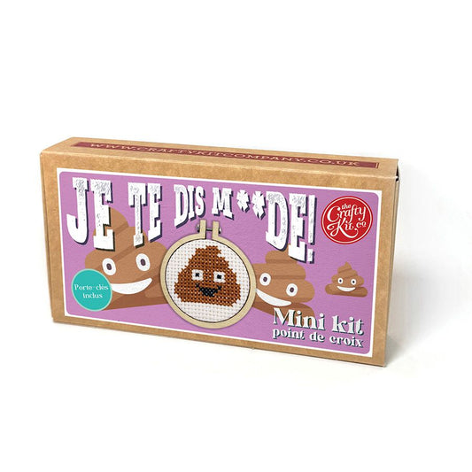Mini kit point de croix – Je te dis merde
