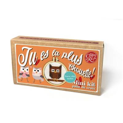 Mini kit point de croix – Tu es la plus chouette